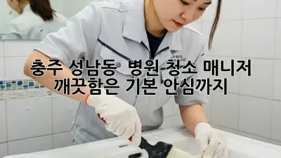 충주 성남동 🏥 병원 청소 매니저, 깨끗함은 기본! 안심까지 ✨